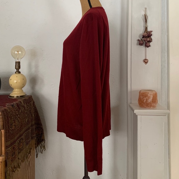 Burgundy Merino Blend Pullover Sweater Large - Picture 5 of 8